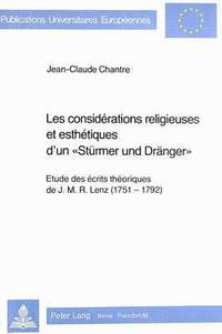 bokomslag Les Considrations Religieuses Et Esthtiques d'Un Stuermer Und Draenger
