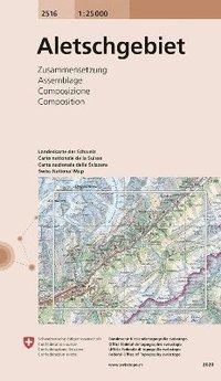 bokomslag Swisstopo 1 : 25 000 Aletschgebiet