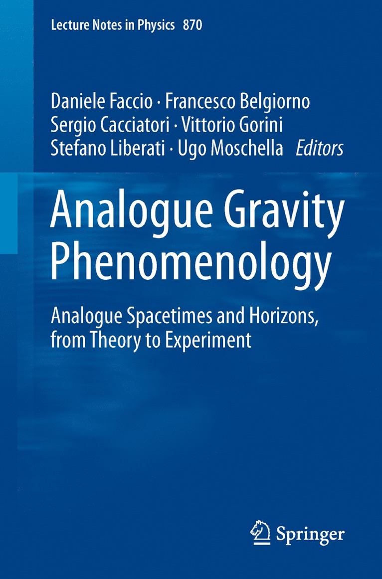 Daniele Faccio, Francesco Belgiorno, Sergio Cacciatori, Vittorio Gorini, Stefano Liberati, Ugo Moschella - Analogue Gravity Phenomenology, Häftad