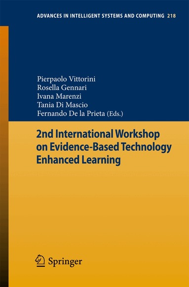 Pierpaolo Vittorini, Rosella Gennari, Ivana Marenzi, Tania Di Mascio, Fernando De la Prieta - 2nd International Workshop on Evidence-based Technology Enhanced Learning, Häftad