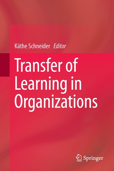 bokomslag Transfer of Learning in Organizations