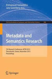 bokomslag Metadata and Semantics Research