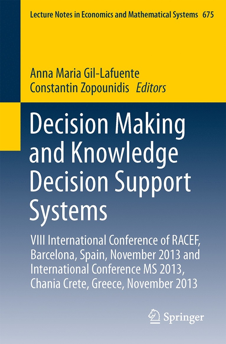 Anna Maria Gil-Lafuente, Constantin Zopounidis - Decision Making and Knowledge Decision Support Systems, Häftad