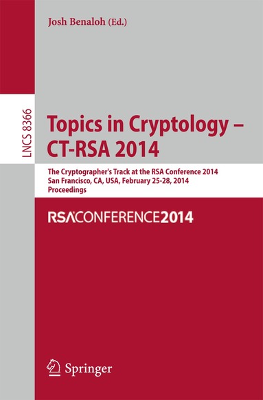 Josh Benaloh - Topics in Cryptology -- CT-RSA 2014, Häftad