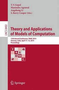 bokomslag Theory and Applications of Models of Computation
