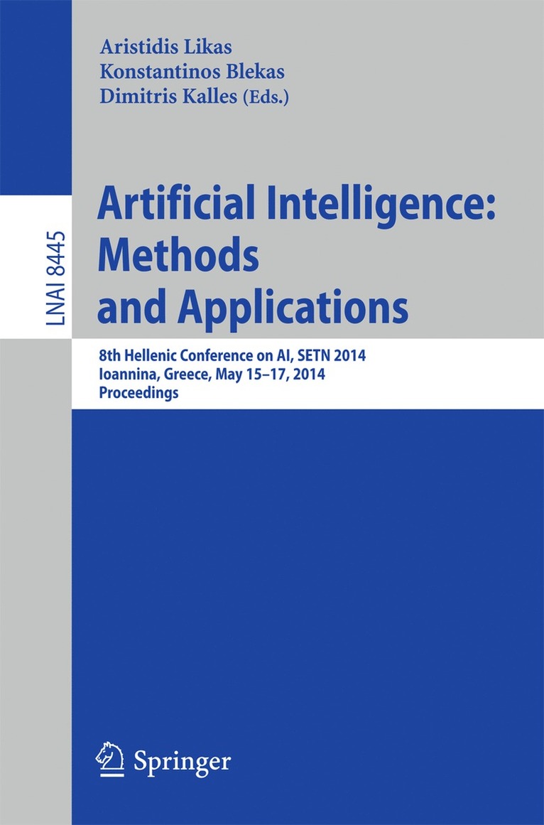 Aristidis Likas, Konstantinos Blekas, Dimitris Kalles - Artificial Intelligence: Methods and Applications, Häftad