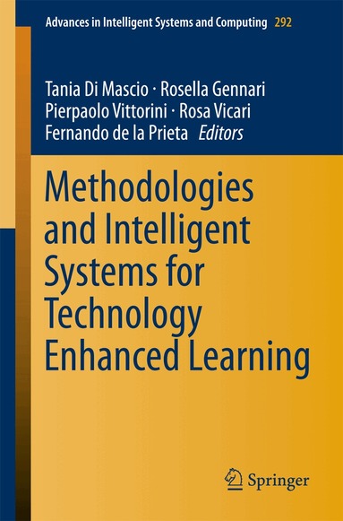 Tania Di Mascio, Rosella Gennari, Pierpaolo Vitorini, Rosa Vicari, Fernando de la Prieta - Methodologies and Intelligent Systems for Technology Enhanced Learning, Häftad