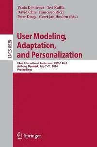 bokomslag User Modeling, Adaptation and Personalization