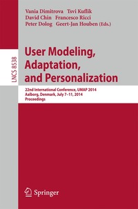 bokomslag User Modeling, Adaptation and Personalization