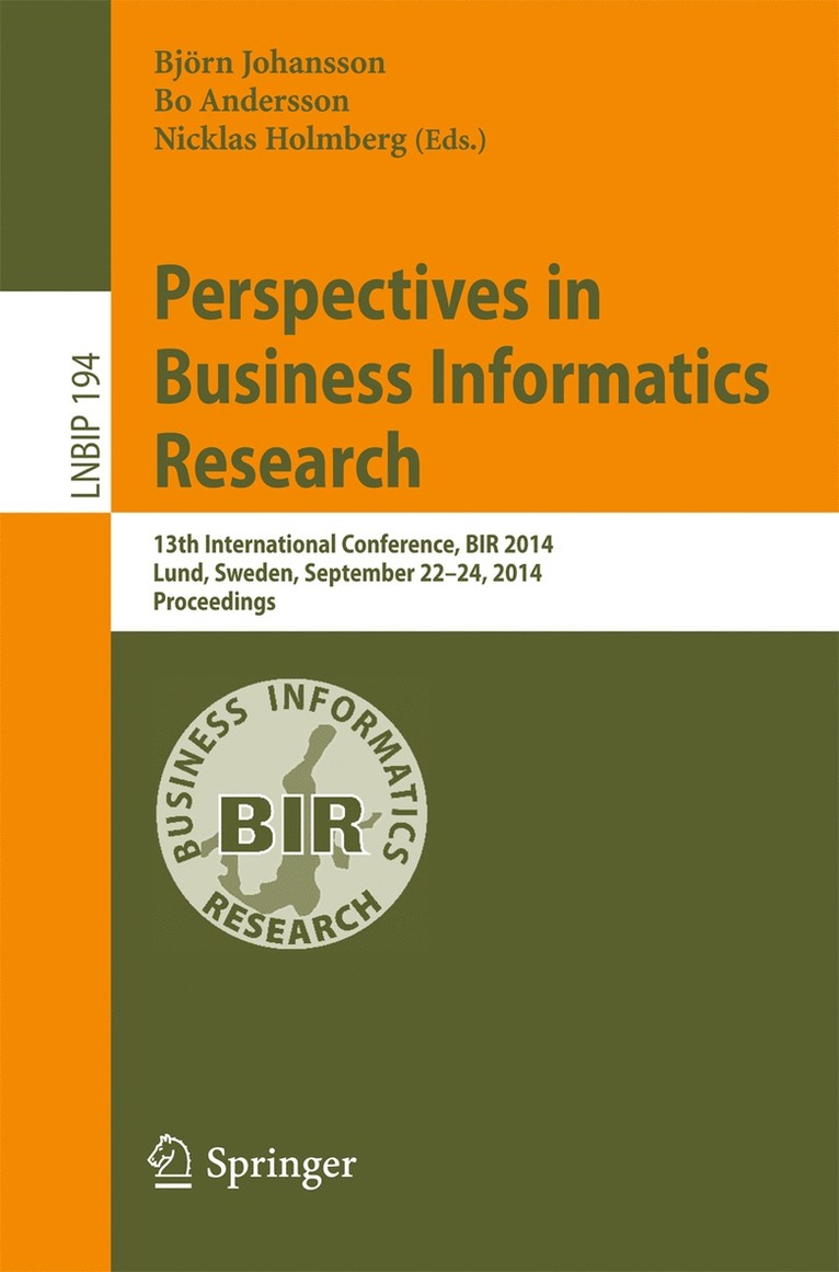 Perspectives in Business Informatics Research 1