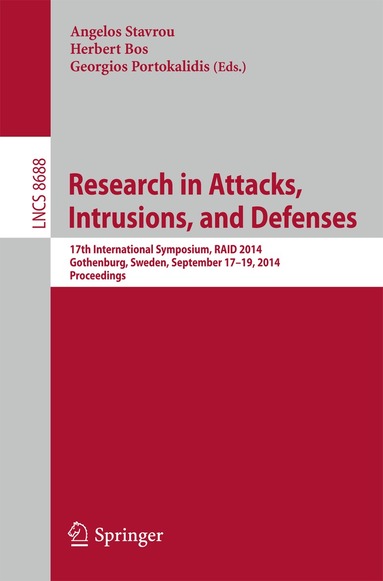 Angelos Stavrou, Herbert Bos, Georgios Portokalidis - Research in Attacks, Intrusions and Defenses, Häftad