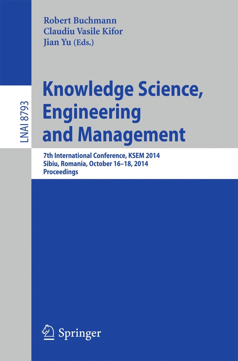 Robert Buchmann, Claudiu Vasile Kifor, Jian Yu - Knowledge Science, Engineering and Management, Häftad