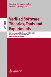 bokomslag Verified Software: Theories, Tools and Experiments
