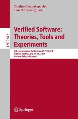 bokomslag Verified Software: Theories, Tools and Experiments