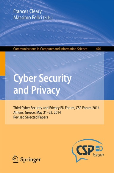 Frances Cleary, Massimo Felici - Cyber Security and Privacy, Häftad