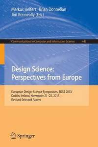 bokomslag Design Science: Perspectives from Europe