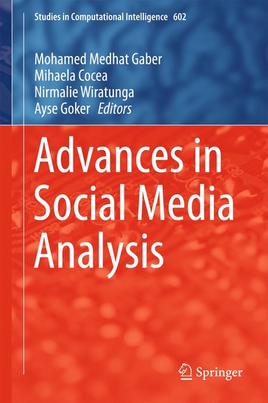 bokomslag Advances in Social Media Analysis