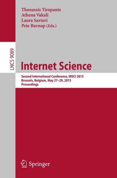Thanassis Tiropanis, Athena Vakali, Laura Sartori, Pete Burnap - Internet Science, Häftad