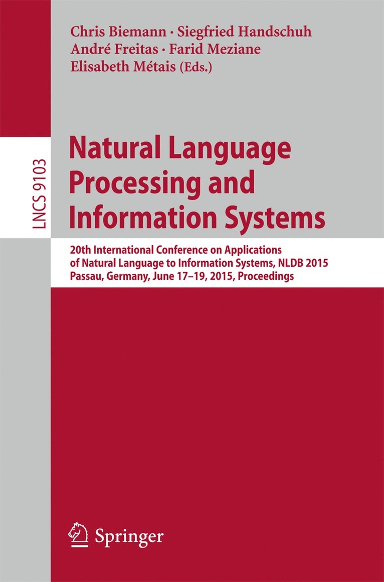 Natural Language Processing and Information Systems 1