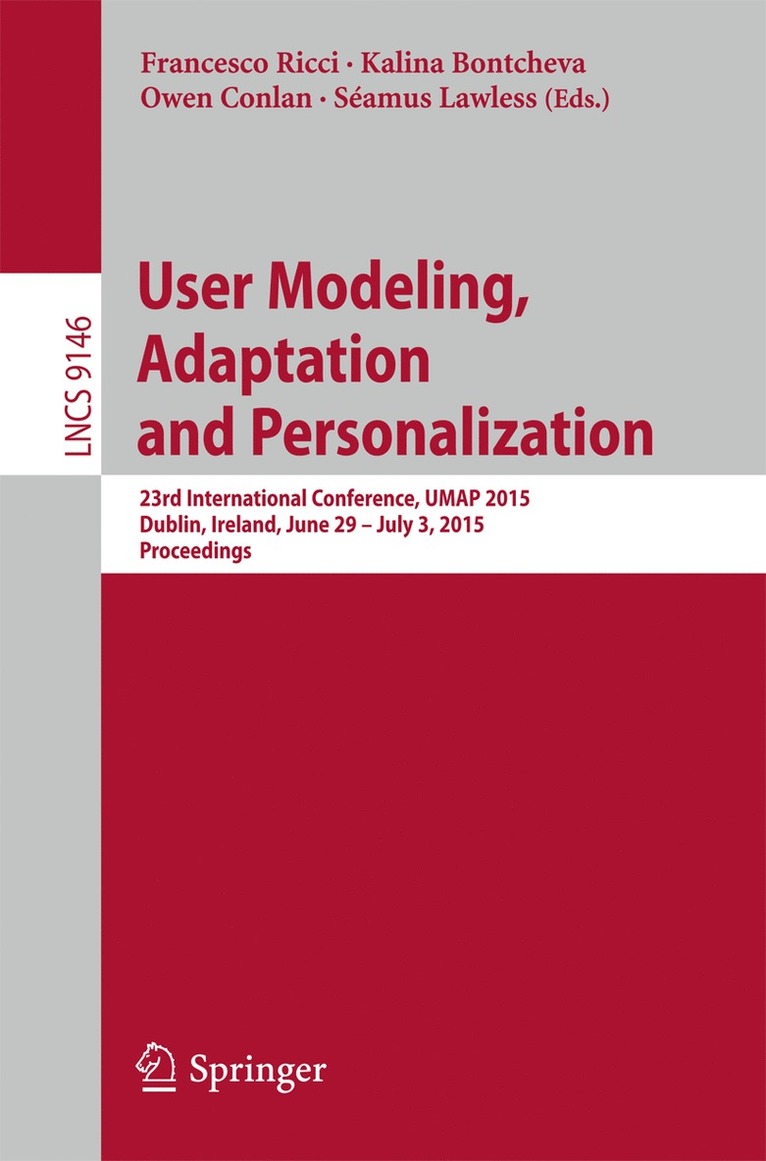 User Modeling, Adaptation and Personalization 1