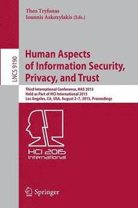 bokomslag Human Aspects of Information Security, Privacy, and Trust