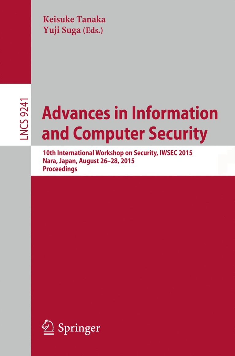 Keisuke Tanaka, Yuji Suga - Advances in Information and Computer Security, Häftad