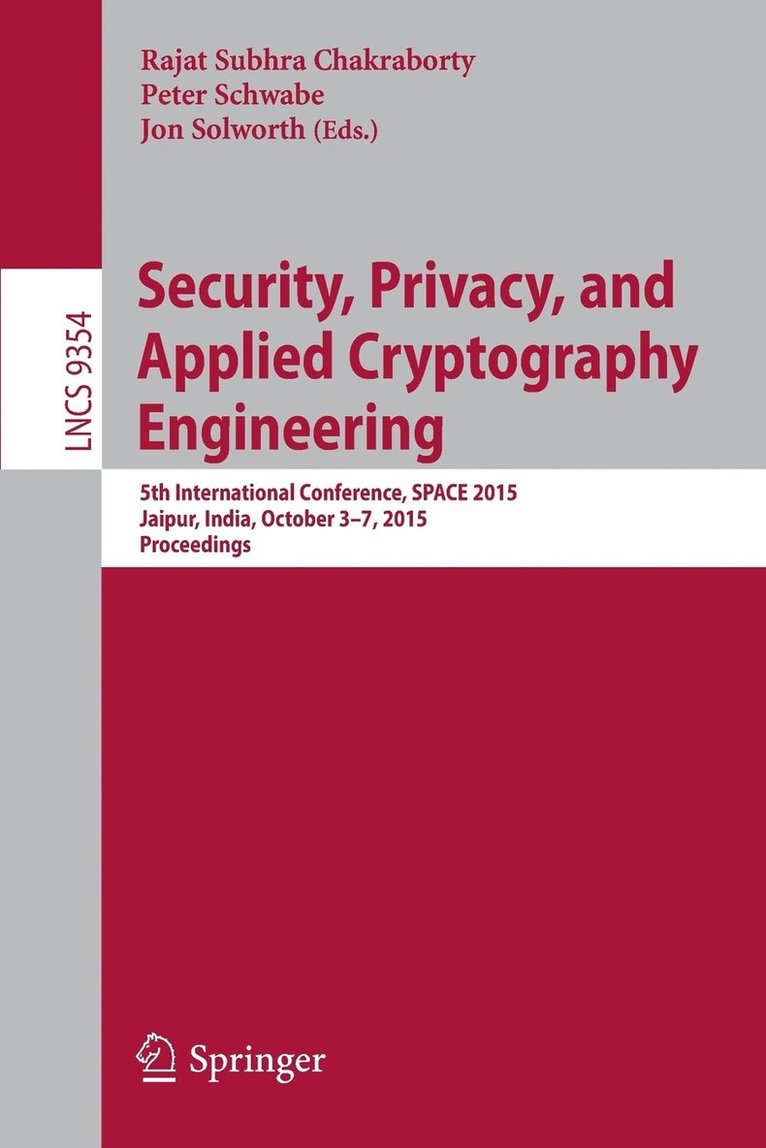 Security, Privacy, and Applied Cryptography Engineering 1
