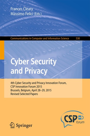 Frances Cleary, Massimo Felici - Cyber Security and Privacy, Häftad