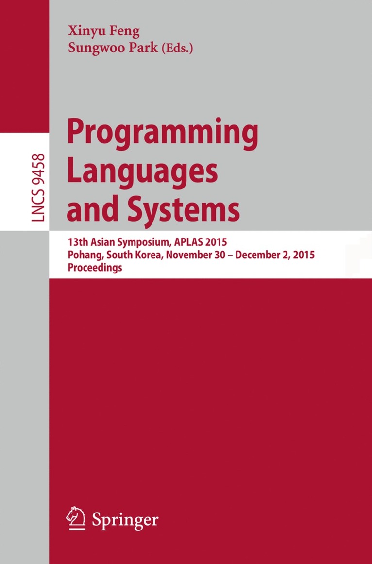 Xinyu Feng, Sungwoo Park - Programming Languages and Systems, Häftad