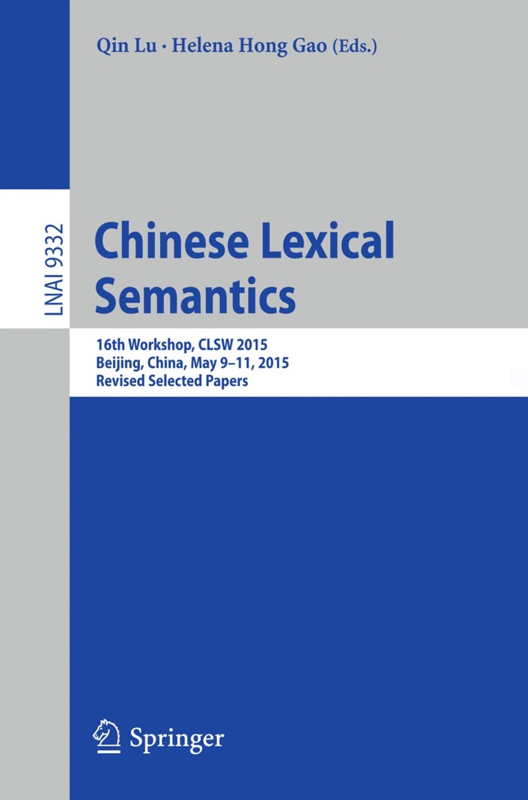 Chinese Lexical Semantics 1