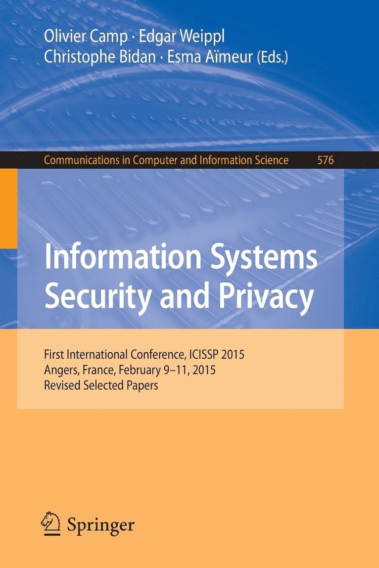 Information Systems Security and Privacy 1