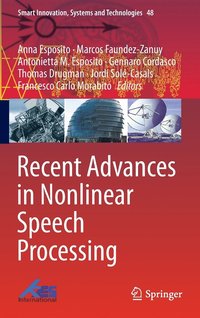 bokomslag Recent Advances in Nonlinear Speech Processing