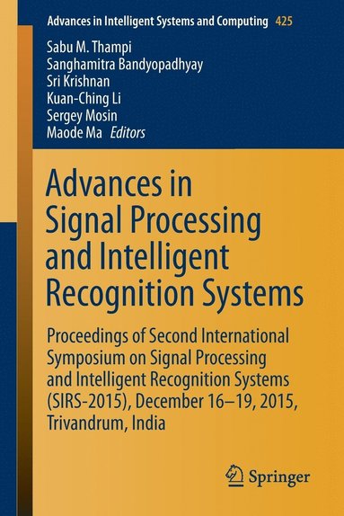 bokomslag Advances in Signal Processing and Intelligent Recognition Systems