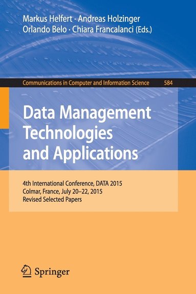 bokomslag Data Management Technologies and Applications