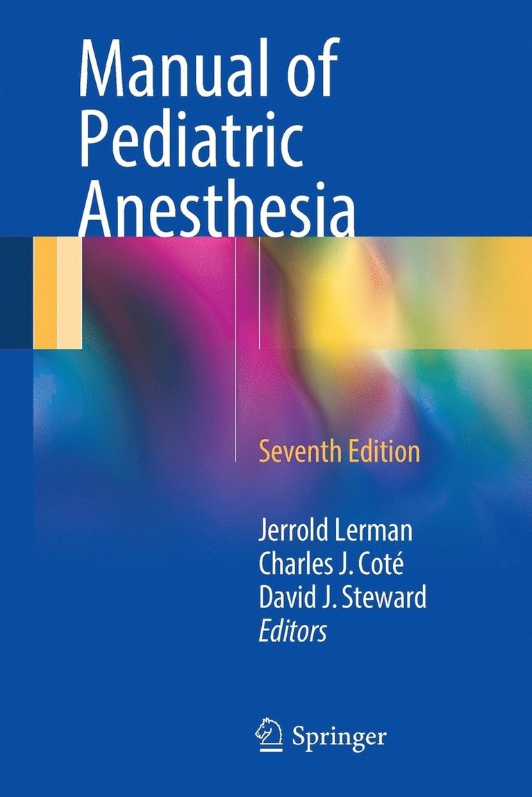 Manual of Pediatric Anesthesia 1