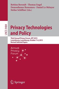 bokomslag Privacy Technologies and Policy