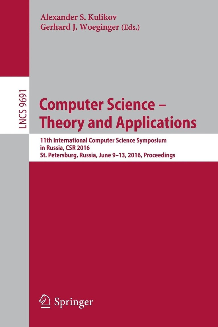 Computer Science  Theory and Applications 1