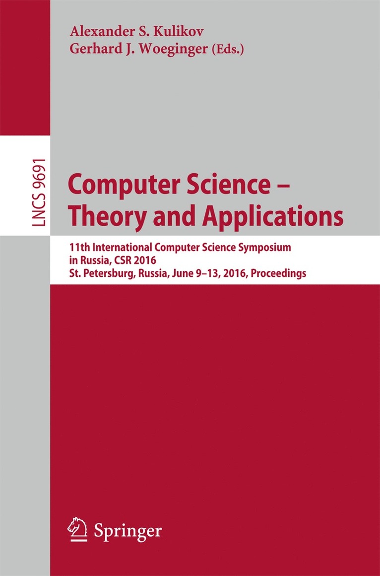 Computer Science  Theory and Applications 1