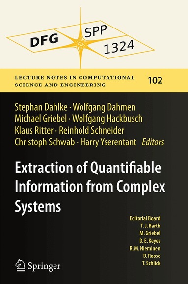 Stephan Dahlke, Wolfgang Dahmen, Michael Griebel, Wolfgang Hackbusch, Klaus Ritter, Reinhold Schneider, Christoph Schwab, Harry Yserentant - Extraction of Quantifiable Information from Complex Systems, Häftad
