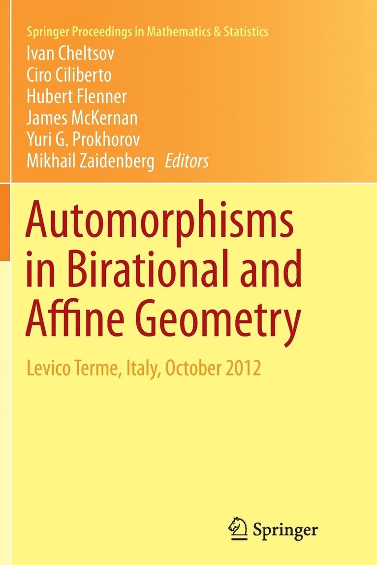 Ivan Cheltsov, Ciro Ciliberto, Hubert Flenner, James McKernan, Yuri G. Prokhorov, Mikhail Zaidenberg - Automorphisms in Birational and Affine Geometry, Häftad