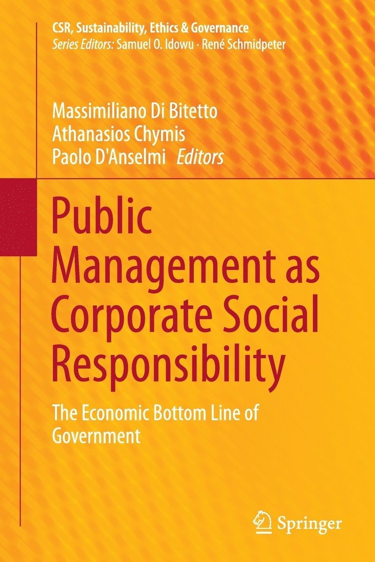 Massimiliano Di Bitetto, Athanasios Chymis, Paolo D'Anselmi - Public Management as Corporate Social Responsibility, Häftad