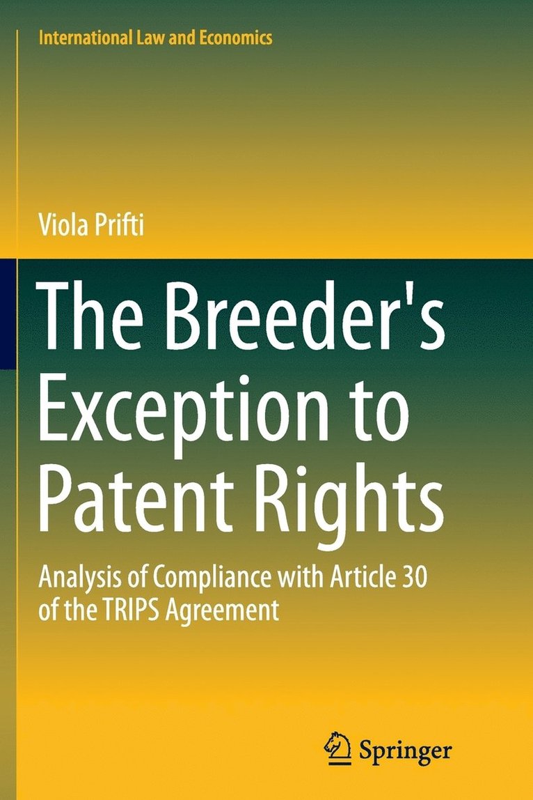 Viola Prifti - Breeder's Exception to Patent Rights, Häftad