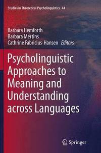 bokomslag Psycholinguistic Approaches to Meaning and Understanding across Languages