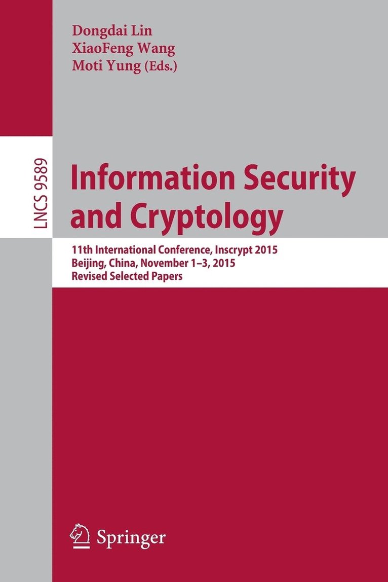 Information Security and Cryptology 1