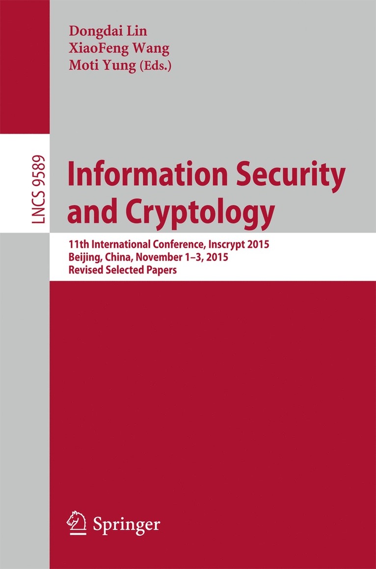 Information Security and Cryptology 1