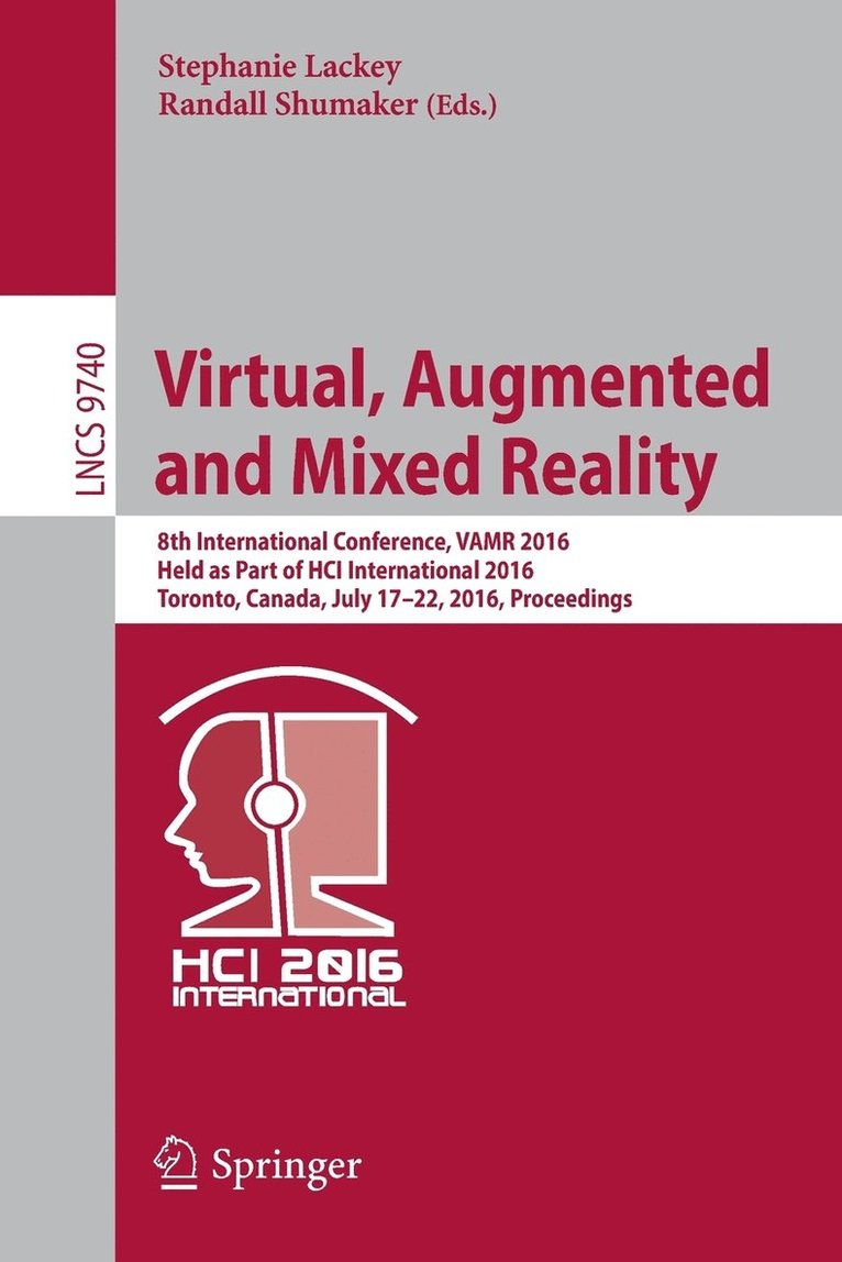 Stephanie Lackey, Randall Shumaker - Virtual, Augmented and Mixed Reality, Häftad