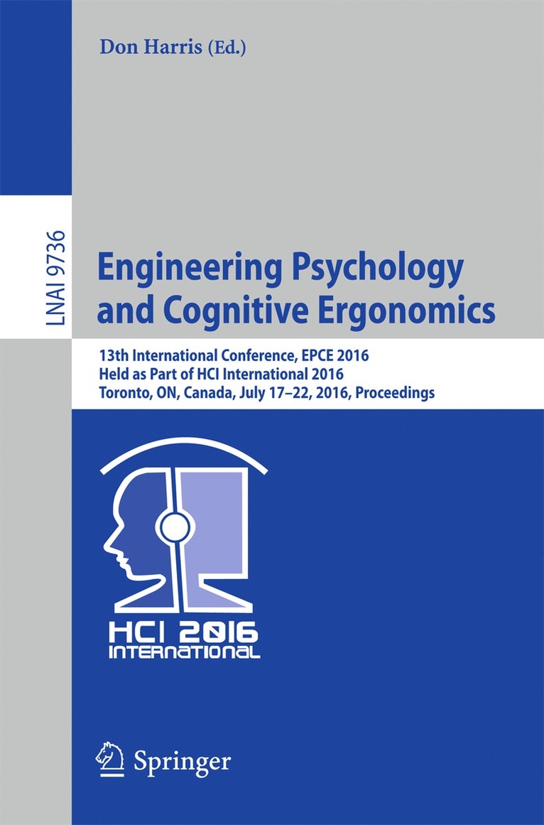 Engineering Psychology and Cognitive Ergonomics