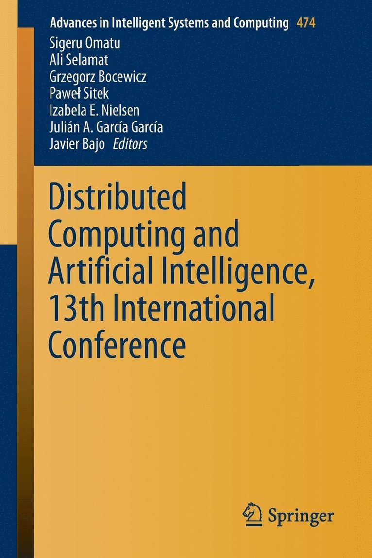 Distributed Computing and Artificial Intelligence, 13th International Conference 1