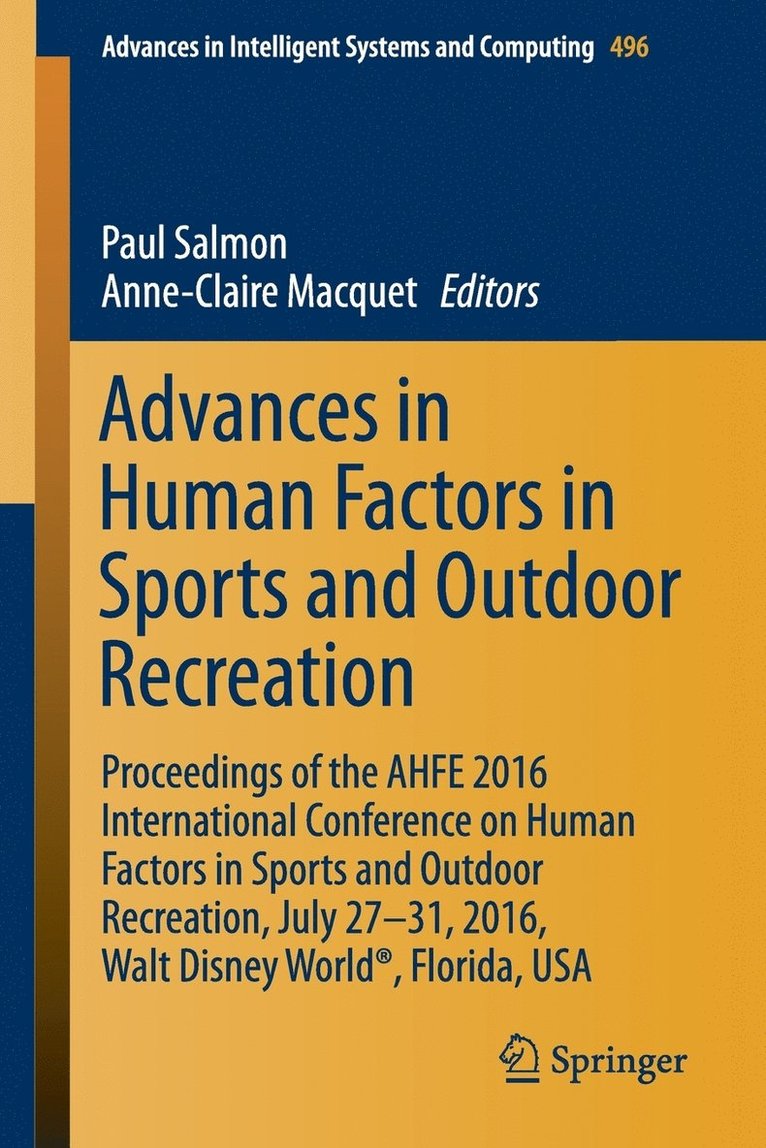 Advances in Human Factors in Sports and Outdoor Recreation 1