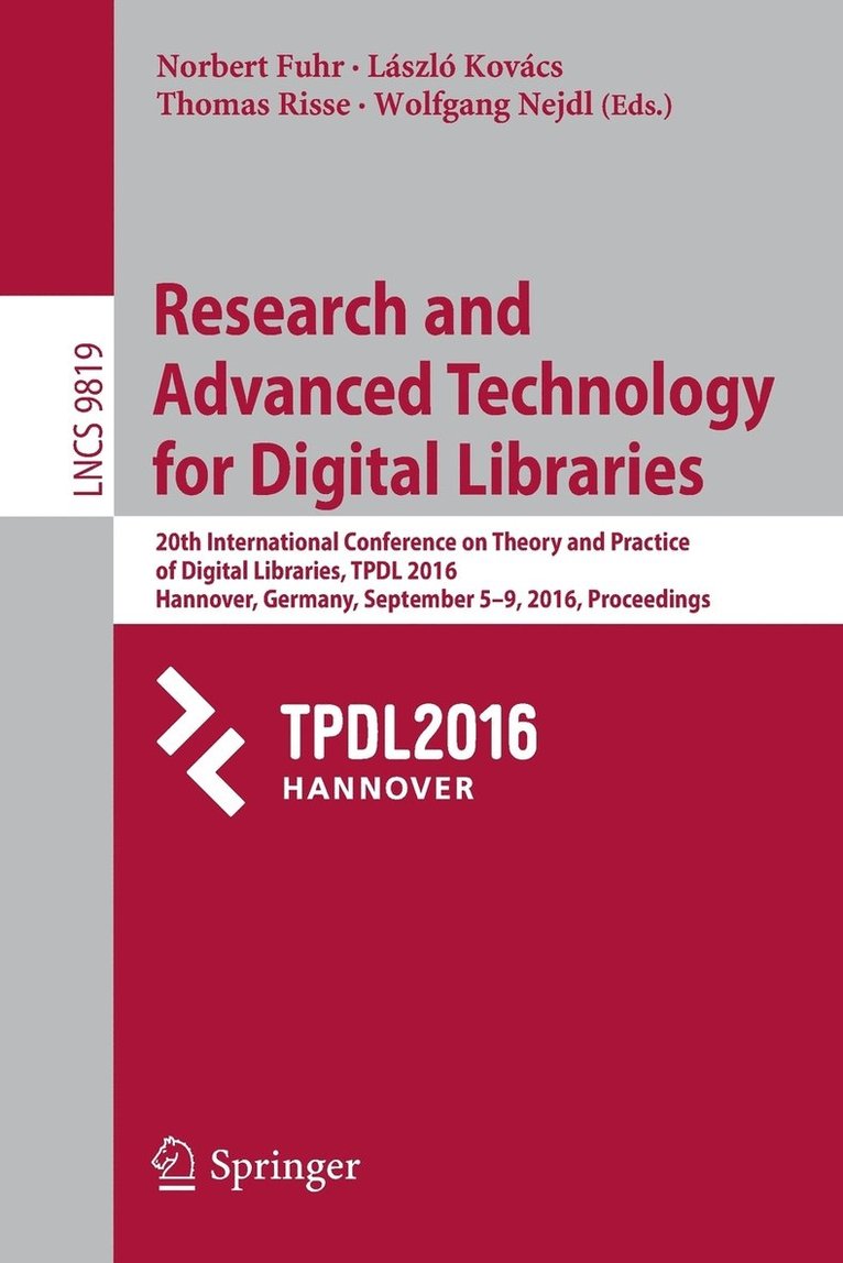 Research and Advanced Technology for Digital Libraries 1